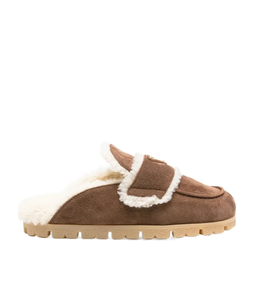 Suede And Shearling Mules