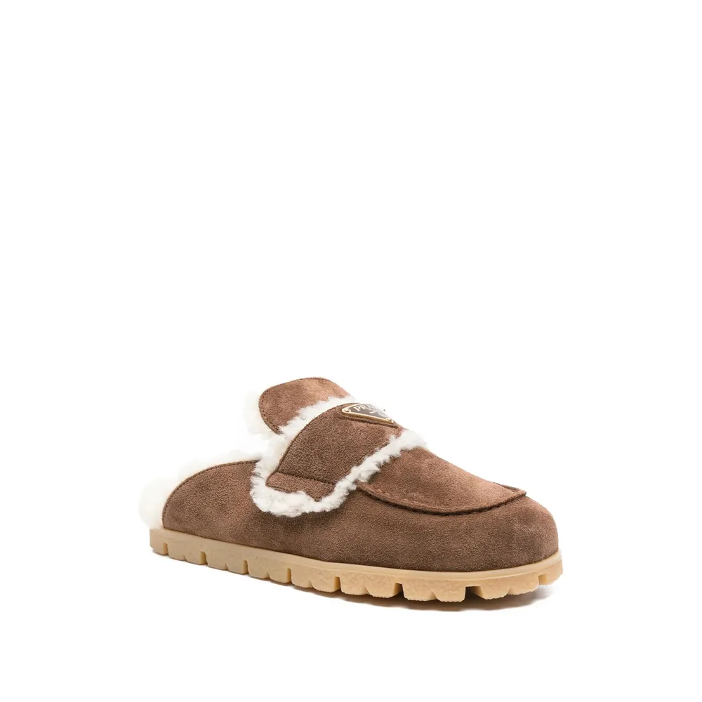 Suede And Shearling Mules