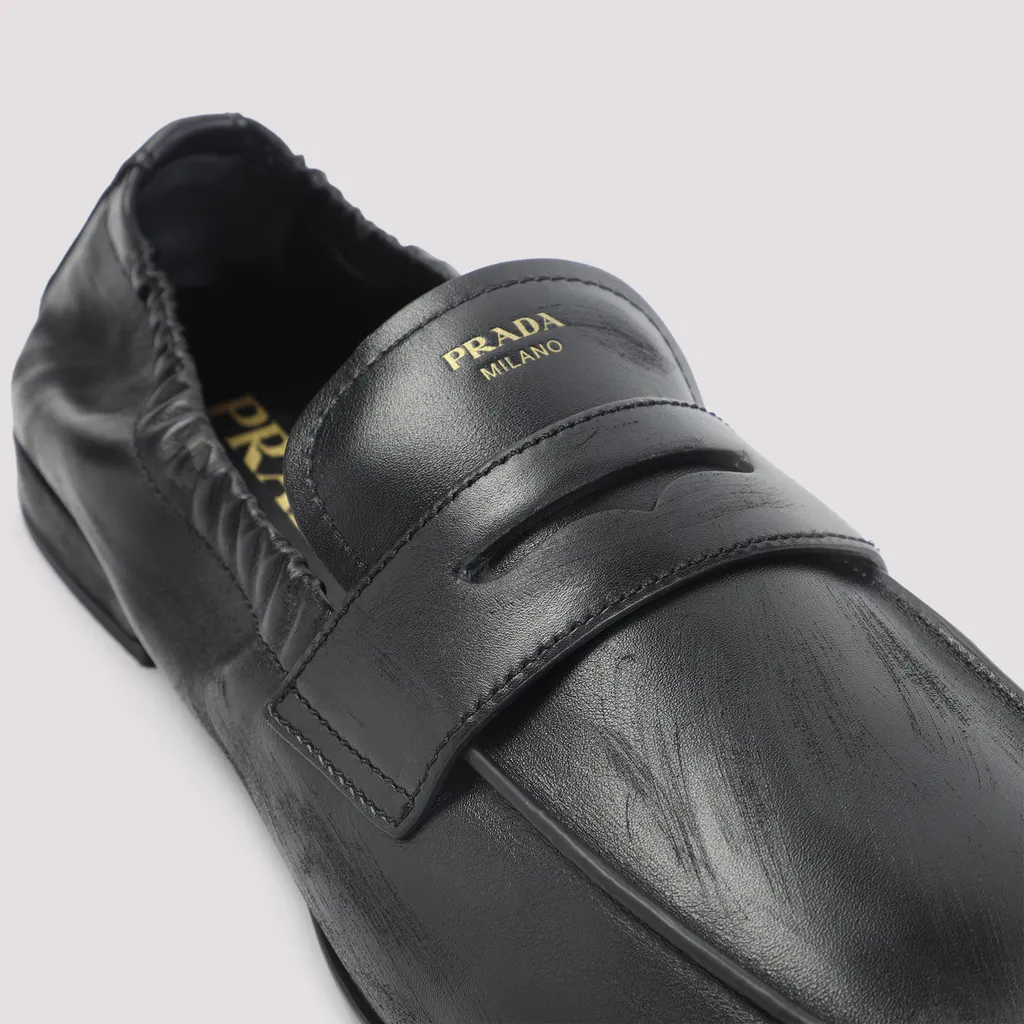 Shuffle Antiqued Leather Loafers