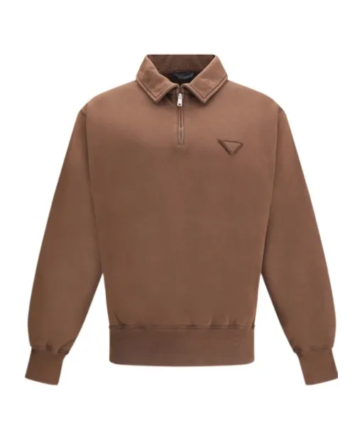 Long-Sleeved Fleece Polo Shirt