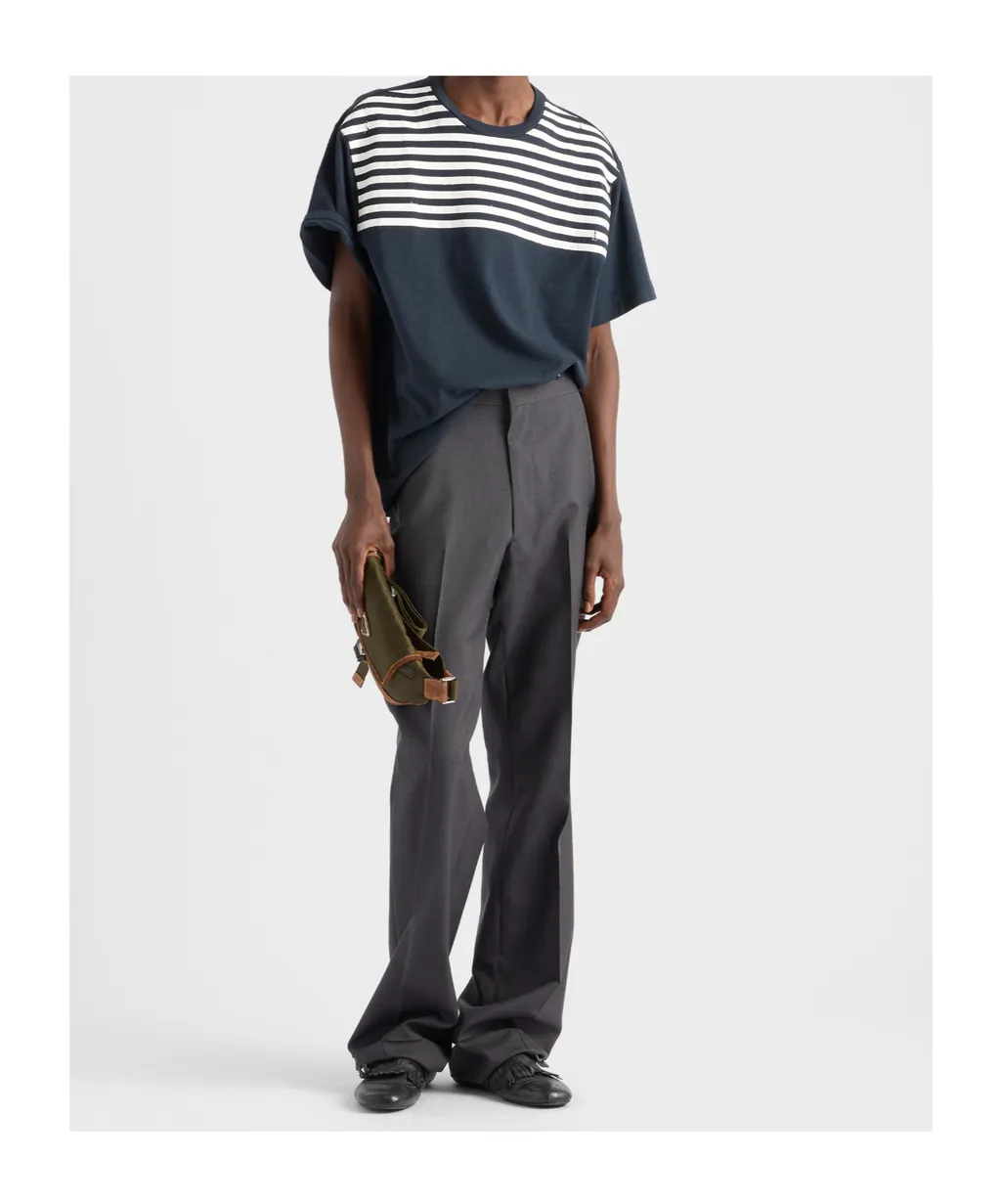 Oversized Striped Cotton T-Shirt