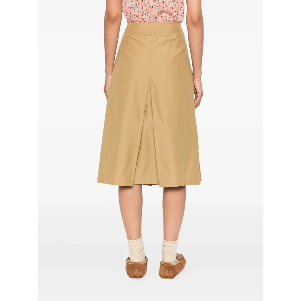 Pleated Technical Fabric Skirt