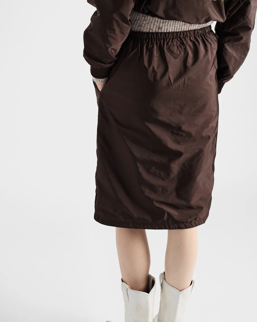 Elasticated Waistband Midi Skirt