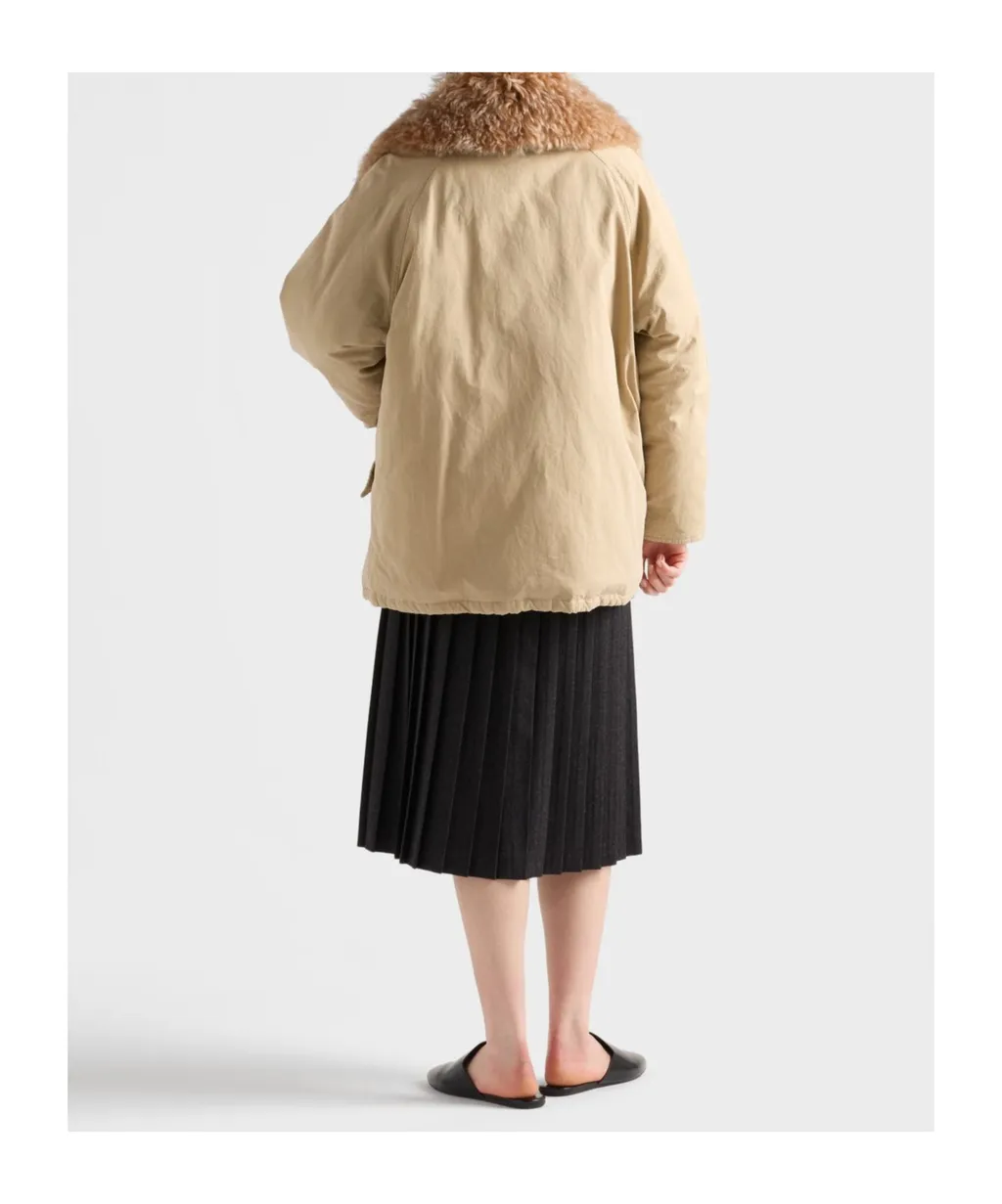 Pleated Wool Flannel Skirt