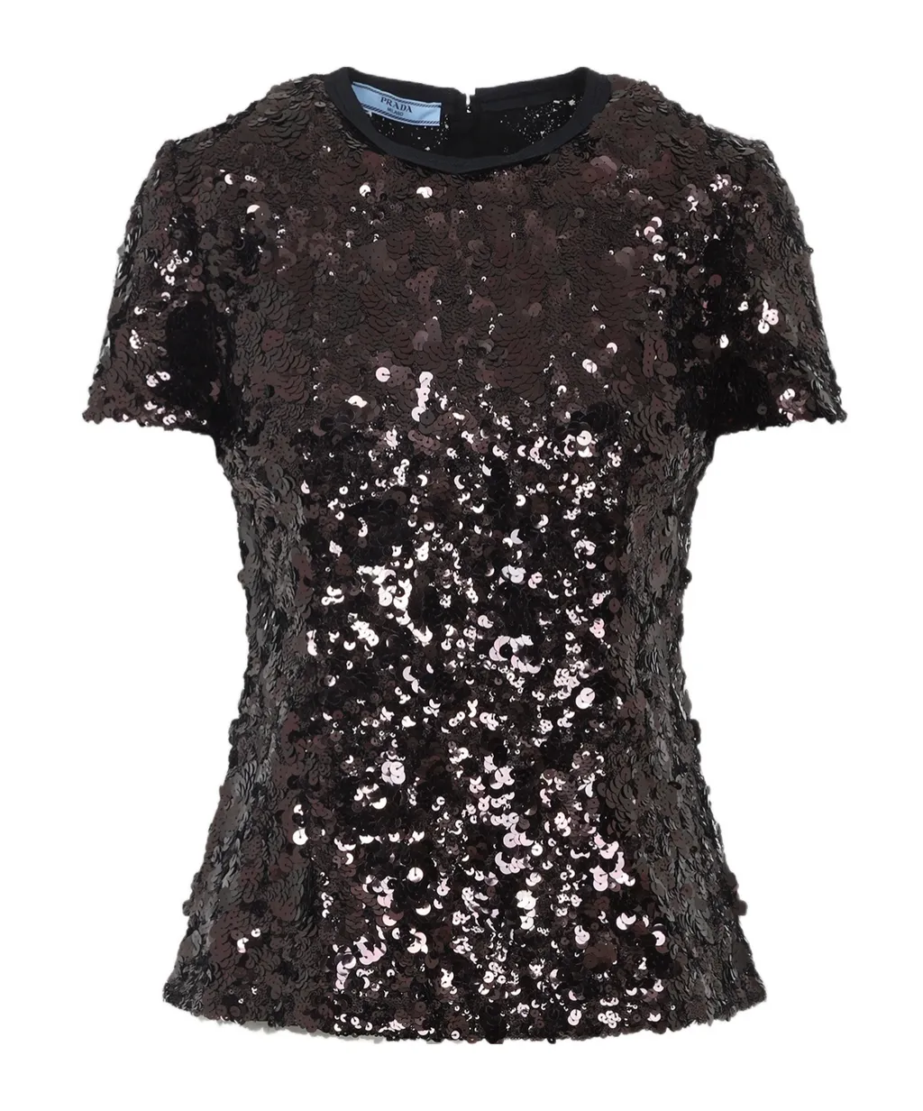 Embroidered Sequin Top