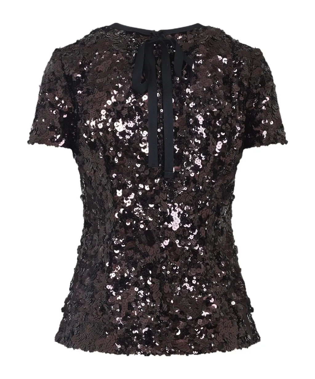 Embroidered Sequin Top