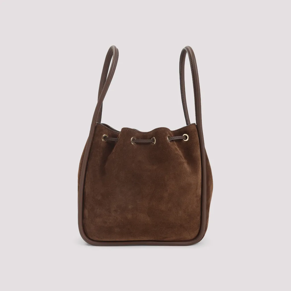 Logo Plaque Drawstring Bucket Bag