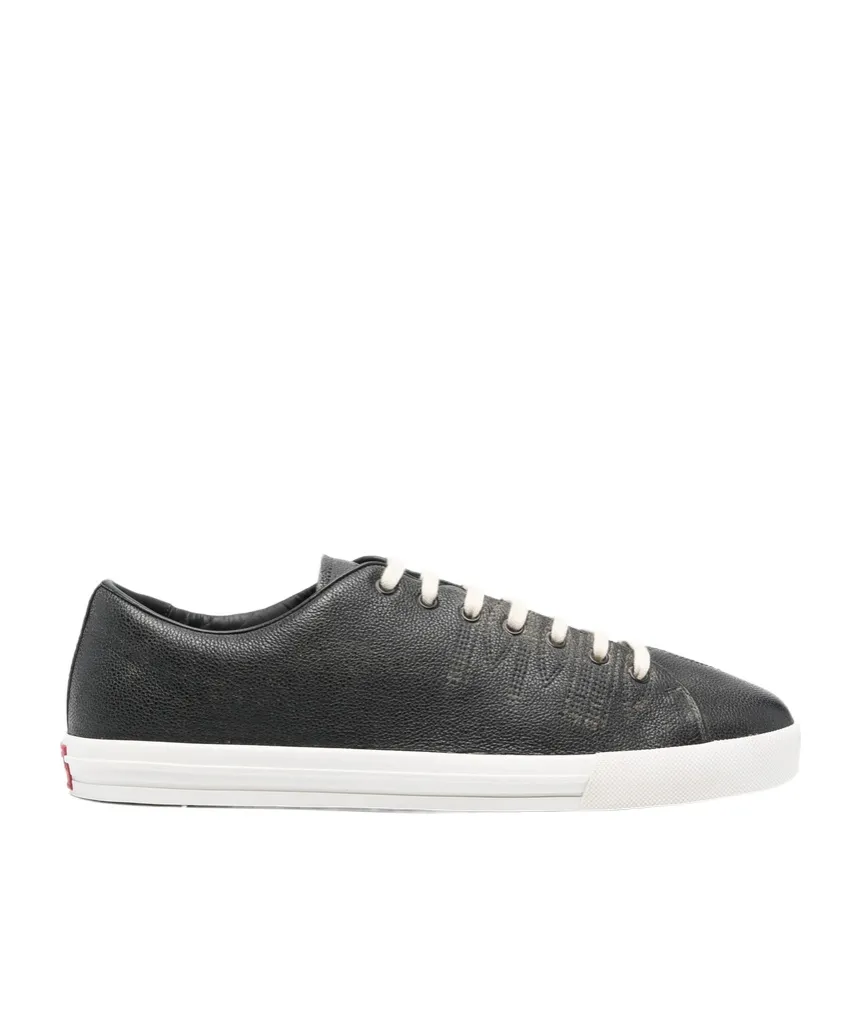 Aged-Effect Leather Sneakers