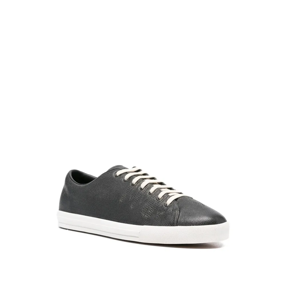 Aged-Effect Leather Sneakers