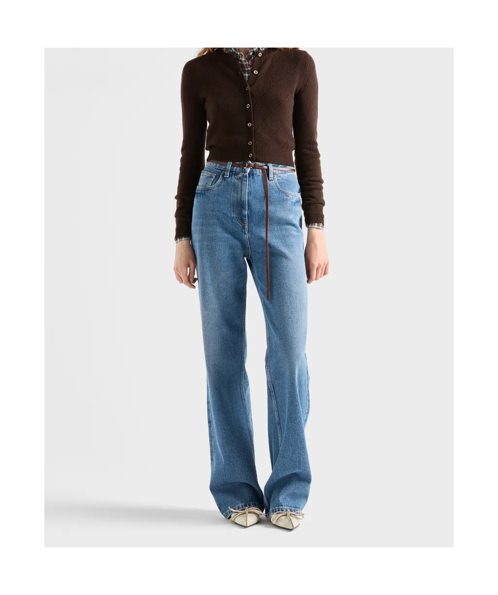 Triangle-Logo Flared Jeans