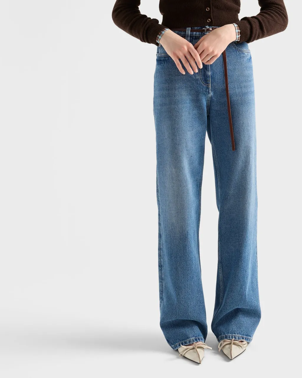 Triangle-Logo Flared Jeans
