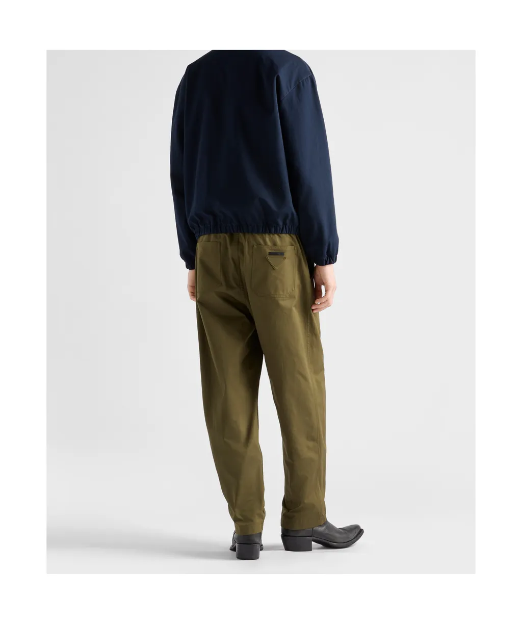 Triangle-Logo Patch Elasticated Waistband Trousers