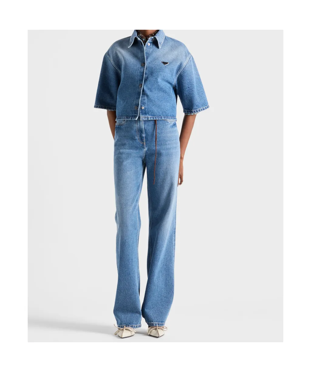 Cropped Denim Shirt