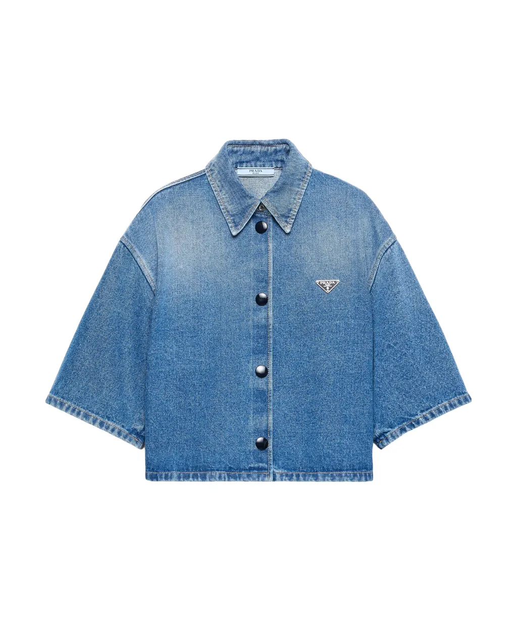 Cropped Denim Shirt
