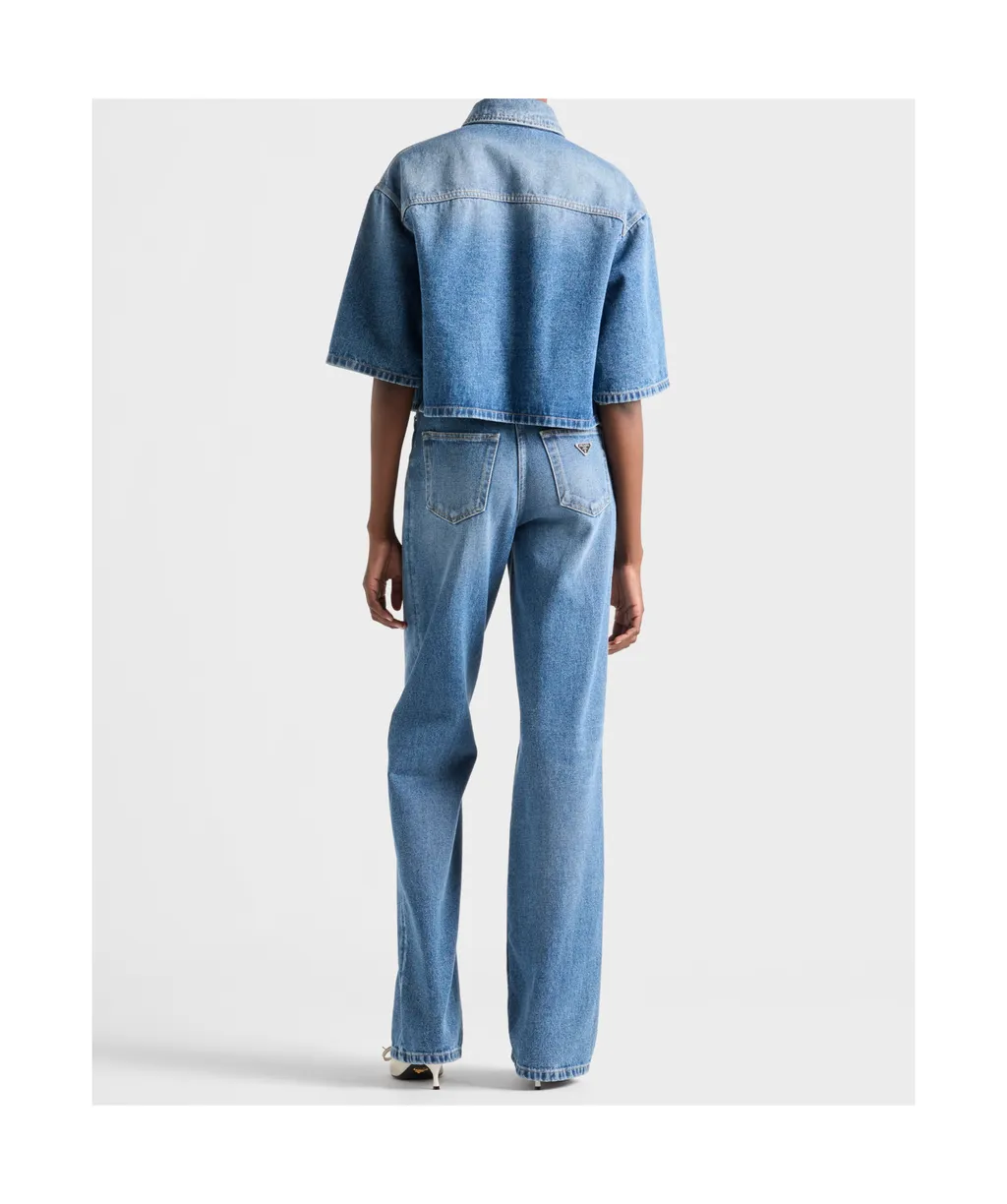 Cropped Denim Shirt