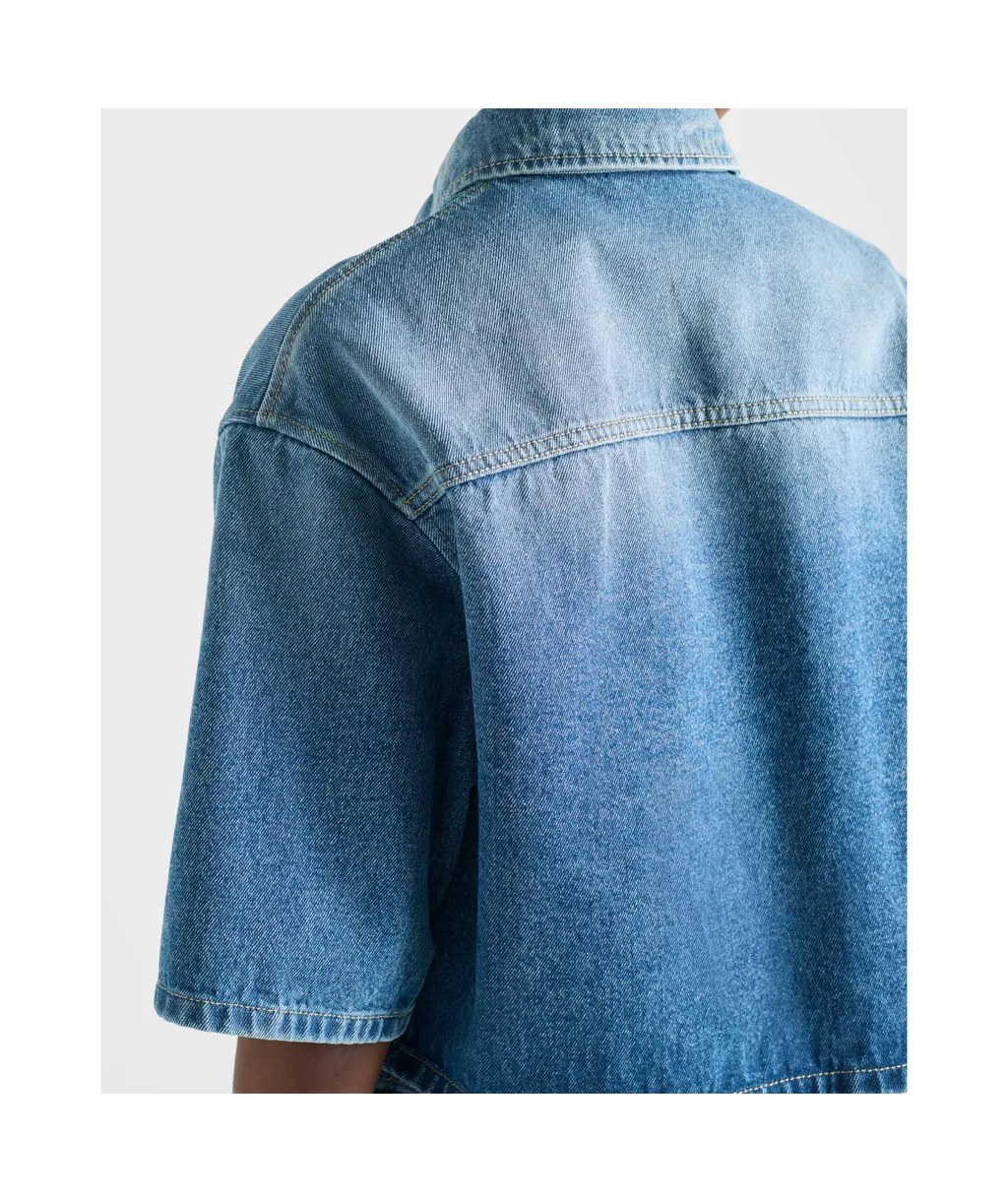 Cropped Denim Shirt