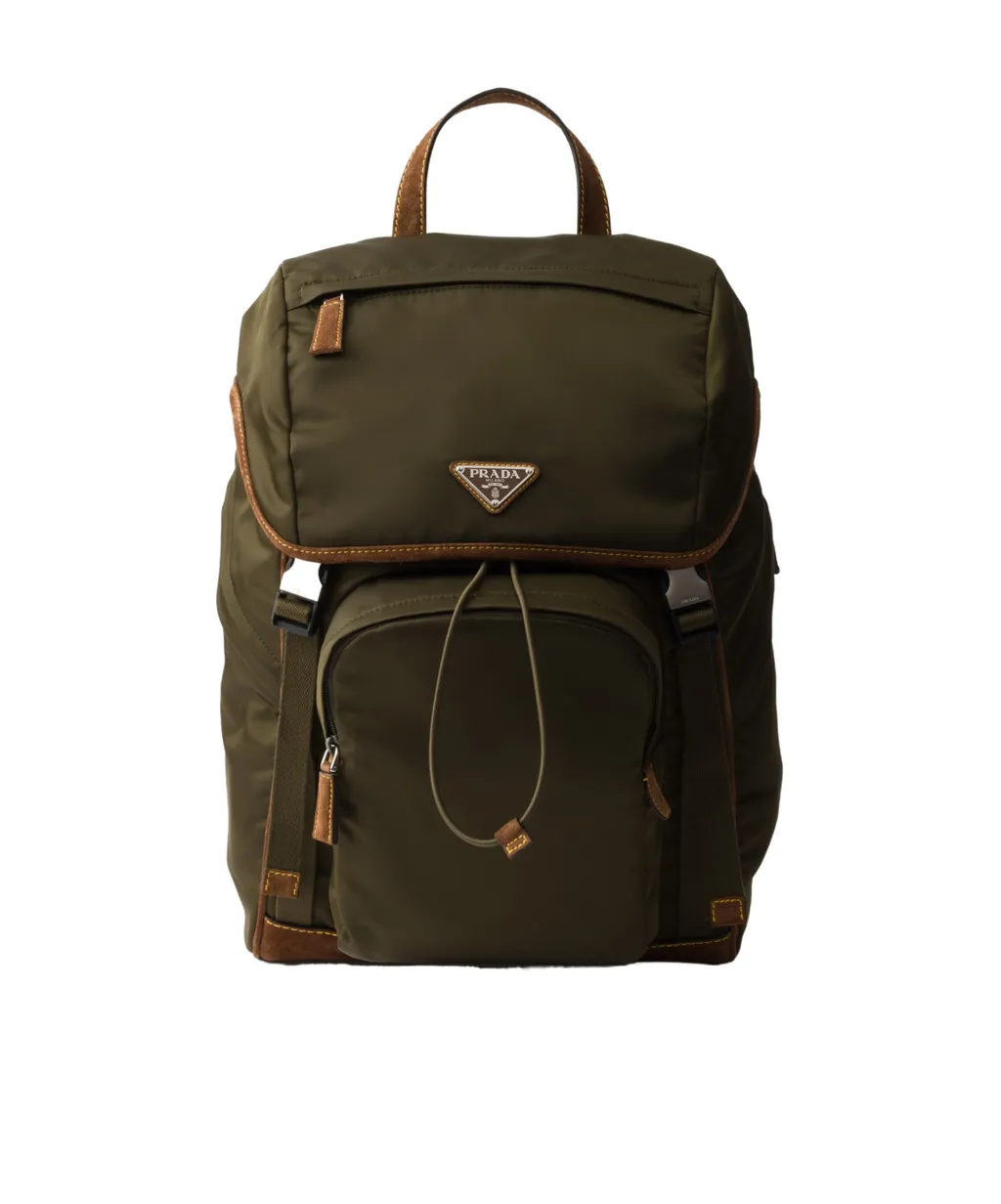 Re-Nylon And Suede Backpack