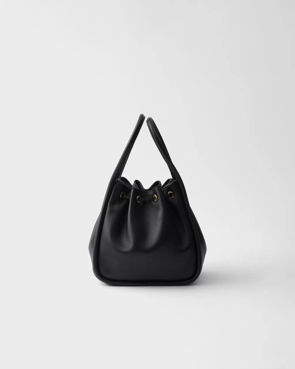Triangle-Logo Drawstring Bucket Bag