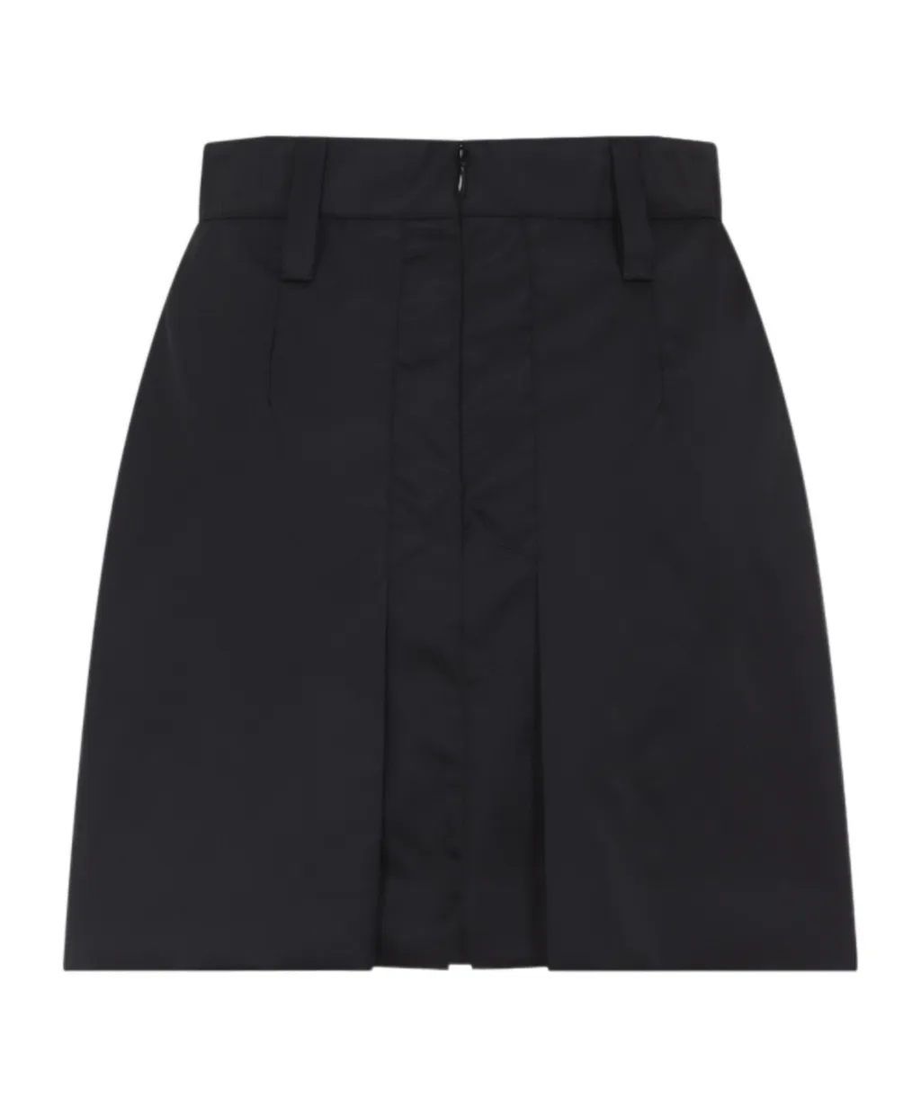 Triangle-Logo Pleated Mini Skirt