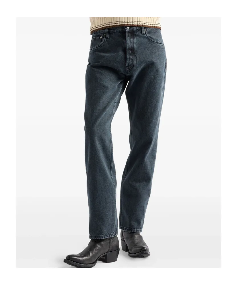 Triangle-Logo Straight-Leg Jeans