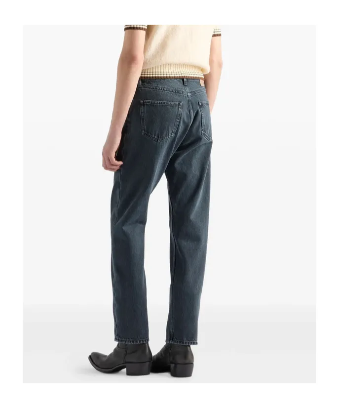 Triangle-Logo Straight-Leg Jeans