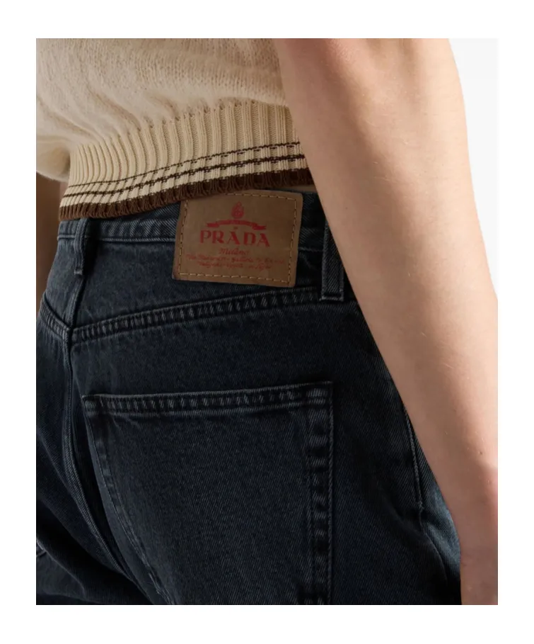 Triangle-Logo Straight-Leg Jeans