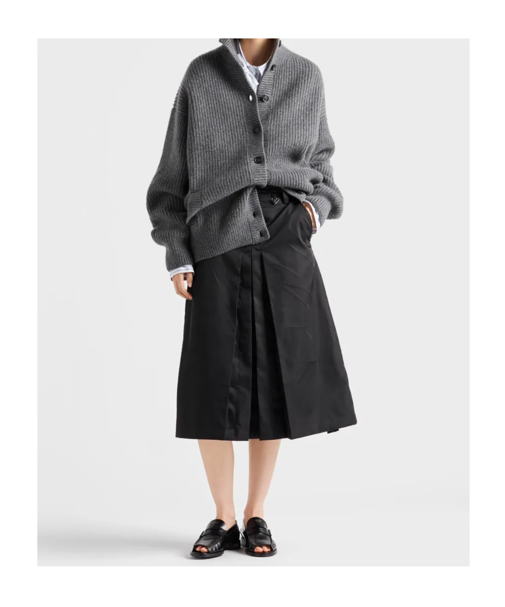 Re-Nylon Pleated Midi Skirt