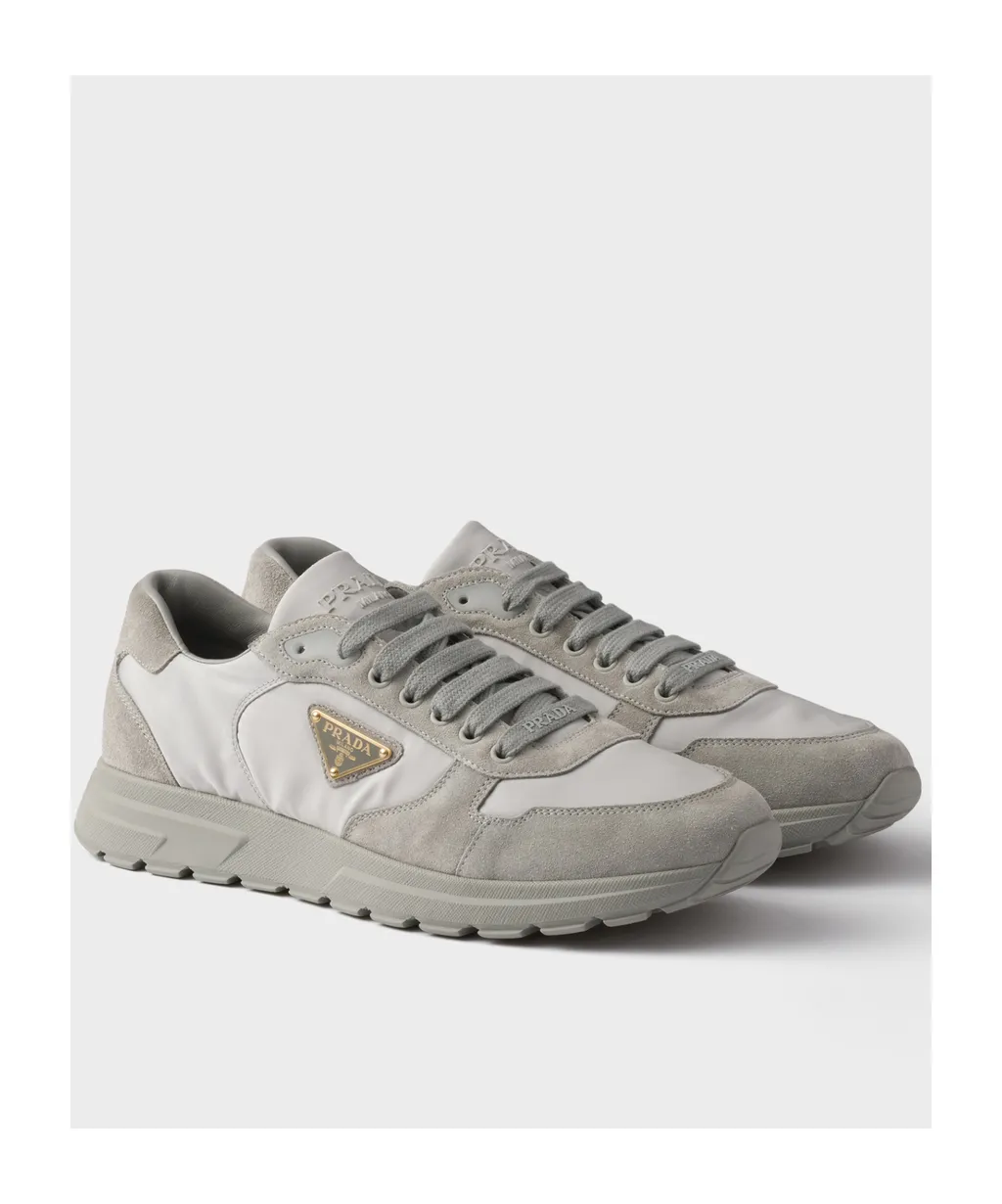 Triangle-Logo Lace-Up Sneakers