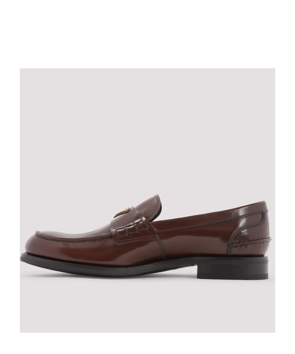 Triangle-Logo Slip-On Loafers