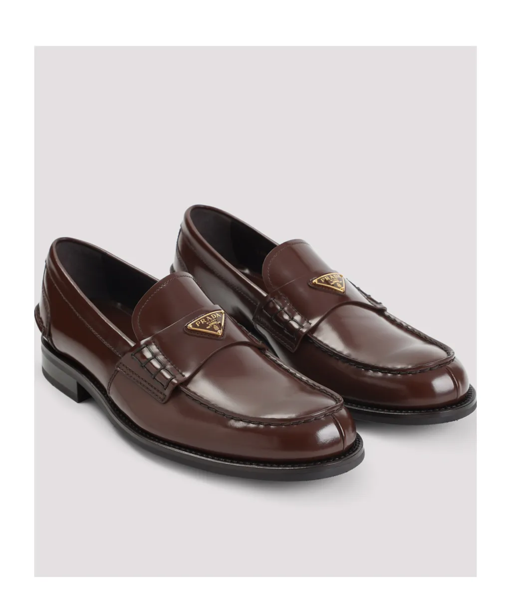 Triangle-Logo Slip-On Loafers