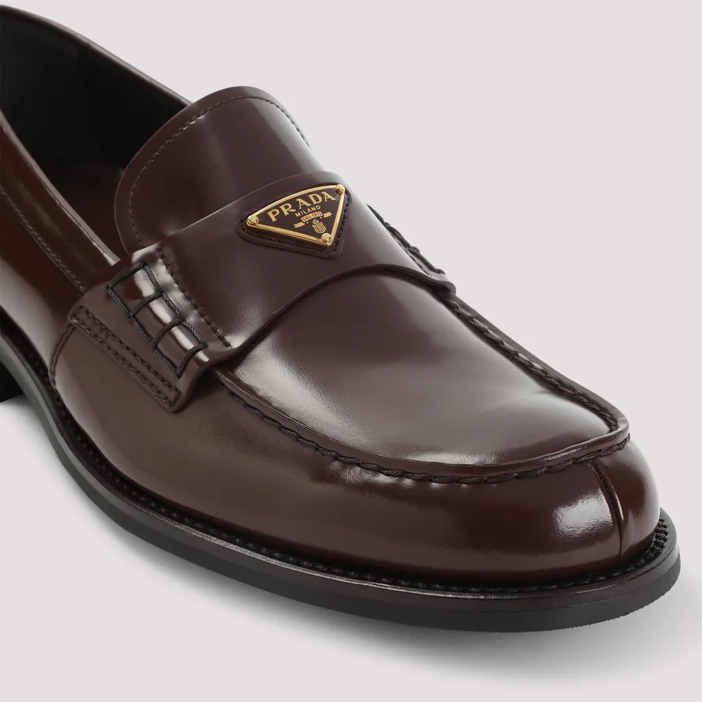 Triangle-Logo Slip-On Loafers