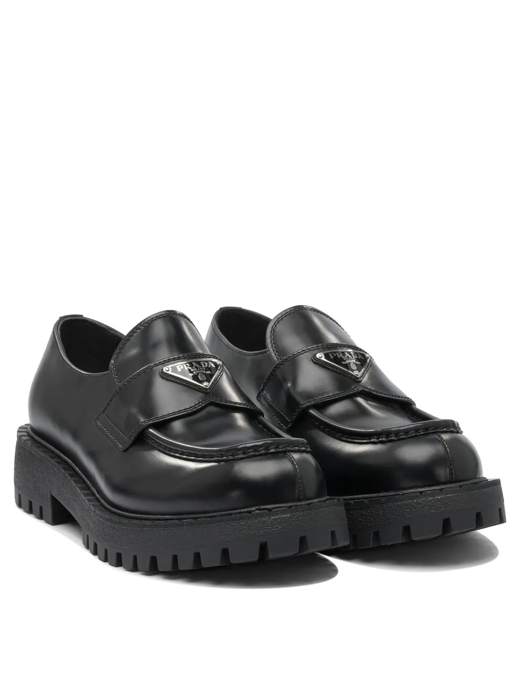 Triangle-Logo Slip-On Loafers