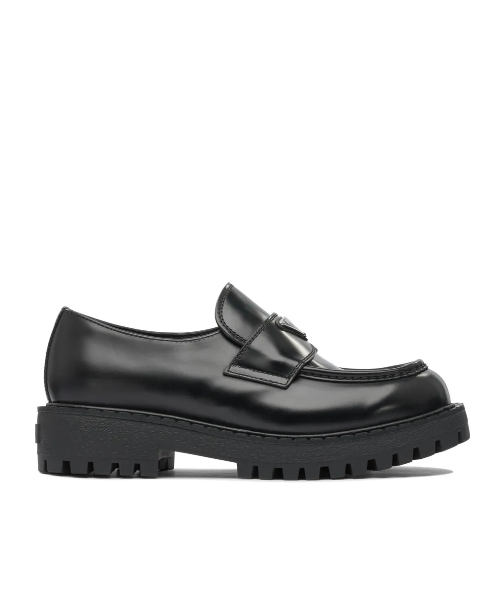 Triangle-Logo Slip-On Loafers