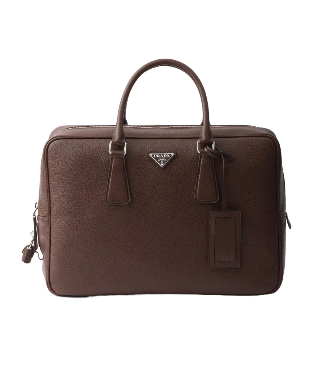 Triangle-Logo Zipped Tote Bag