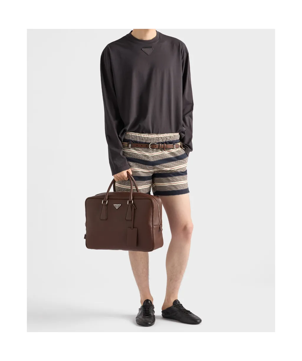 Triangle-Logo Zipped Tote Bag