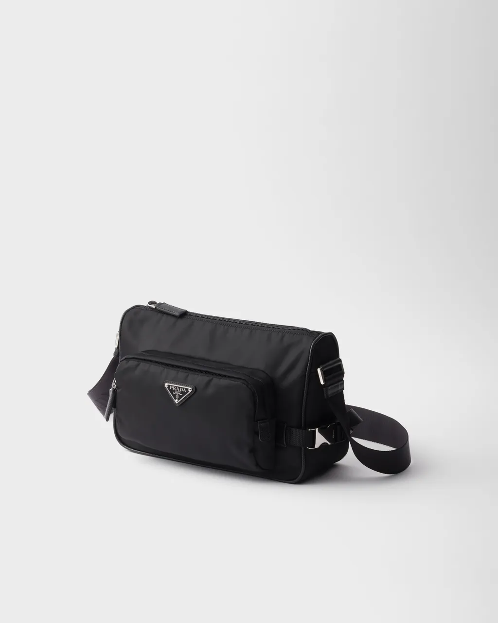 Logo Plaque Zipped Messenger Bag
