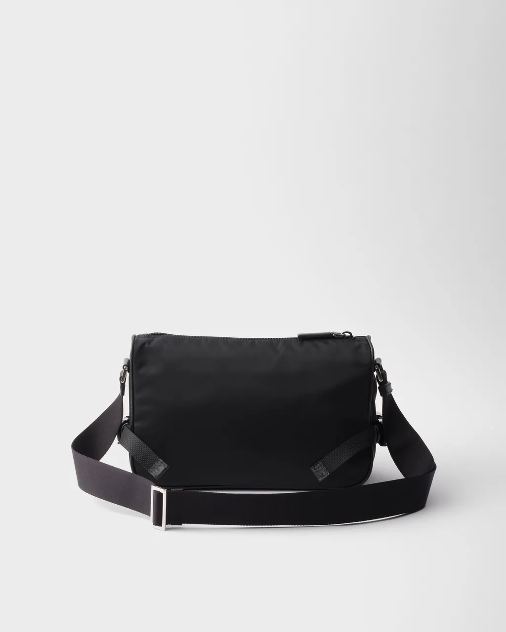 Logo Plaque Zipped Messenger Bag