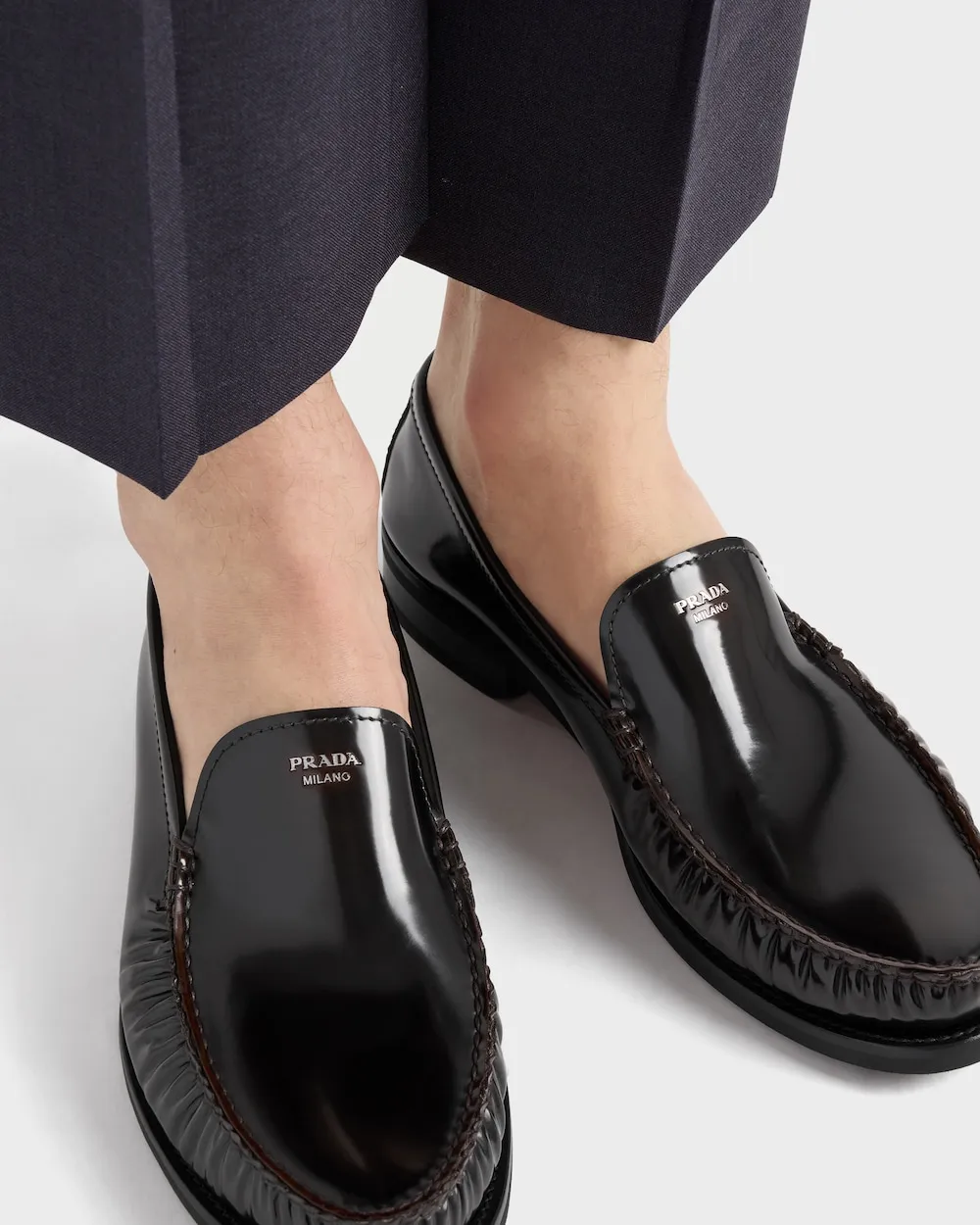 Brushed Leather Loafers