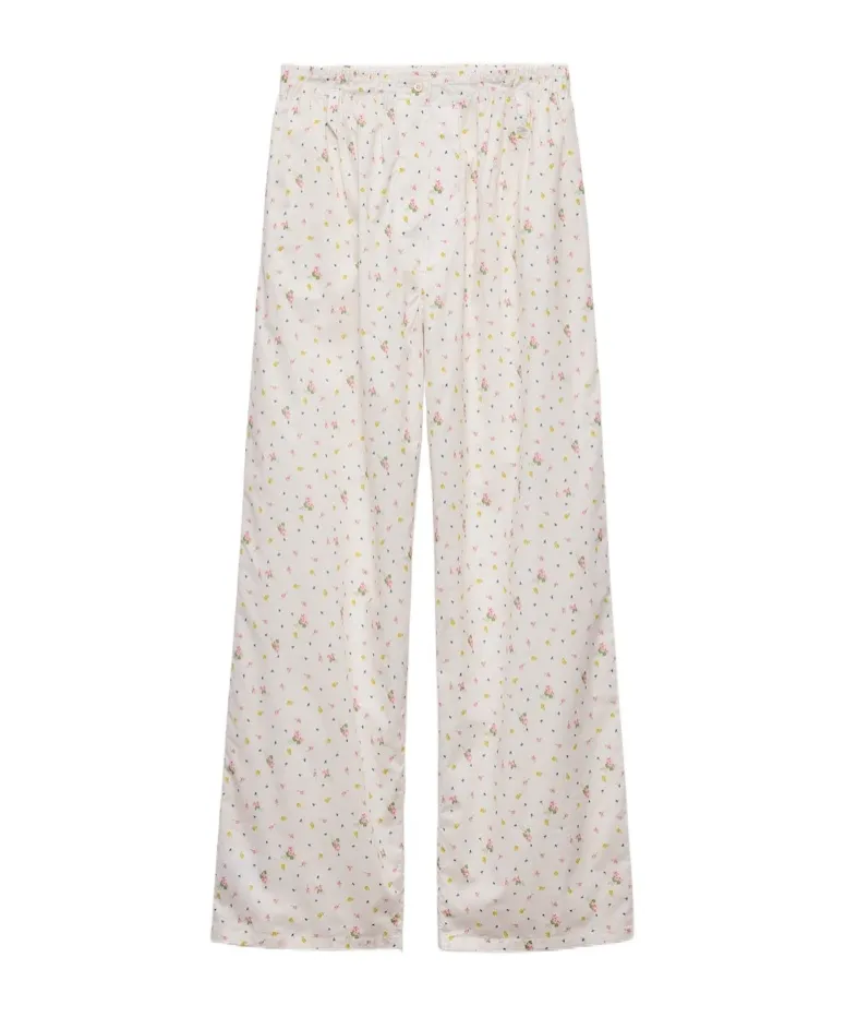 Floral Printed Batiste Pants
