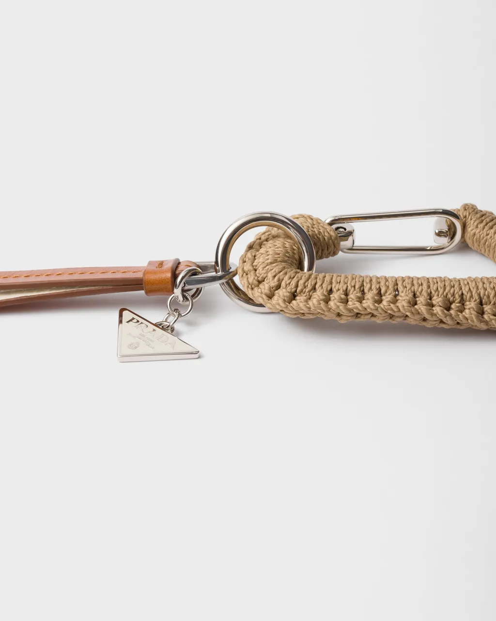 Logo-Charm Braided Keychain