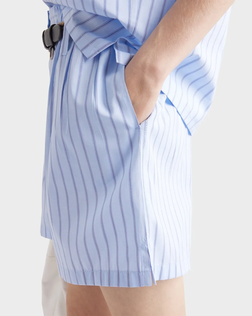 Elasticated Waistband Striped Shorts