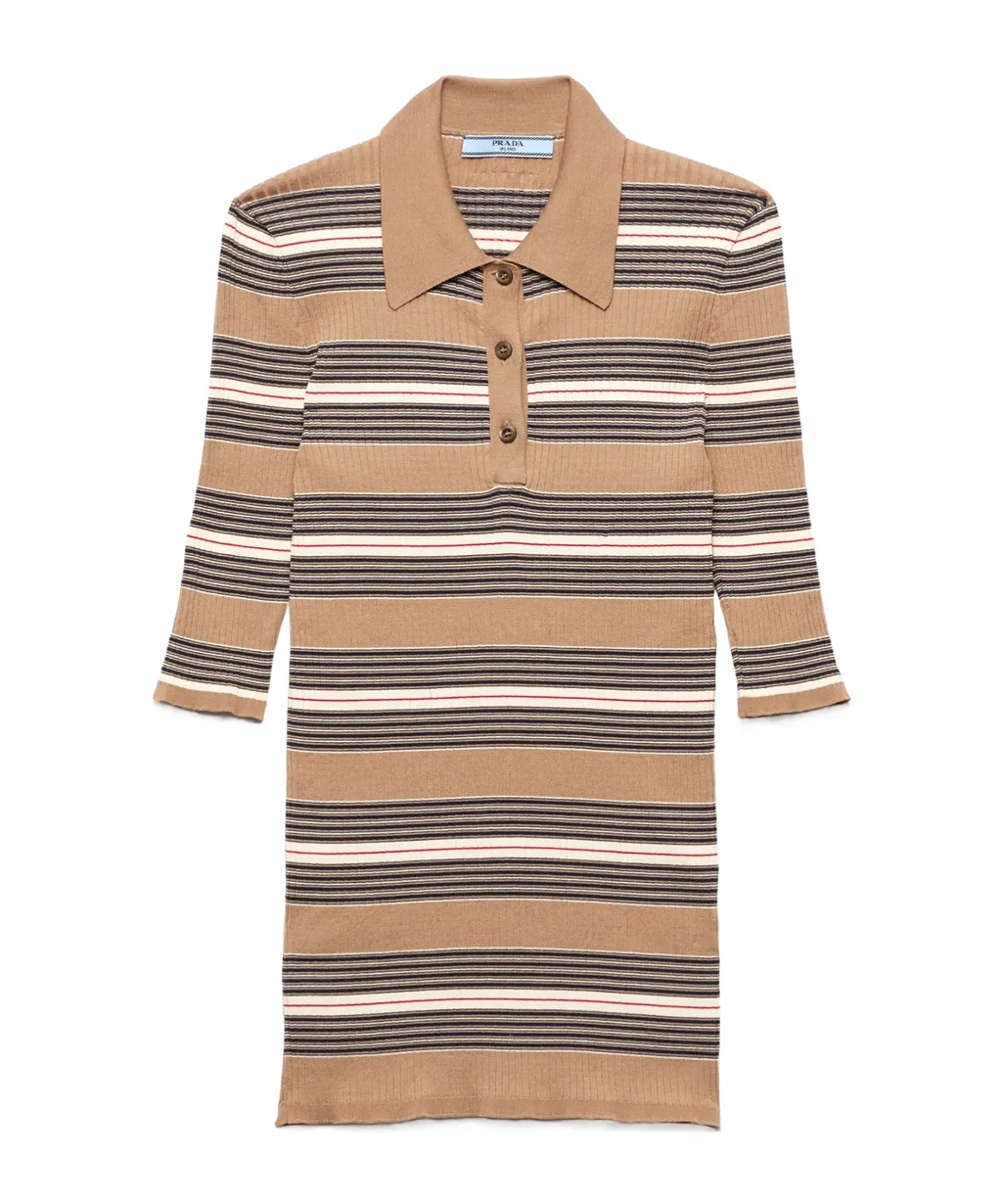 Striped Short-Sleeved Polo Shirt