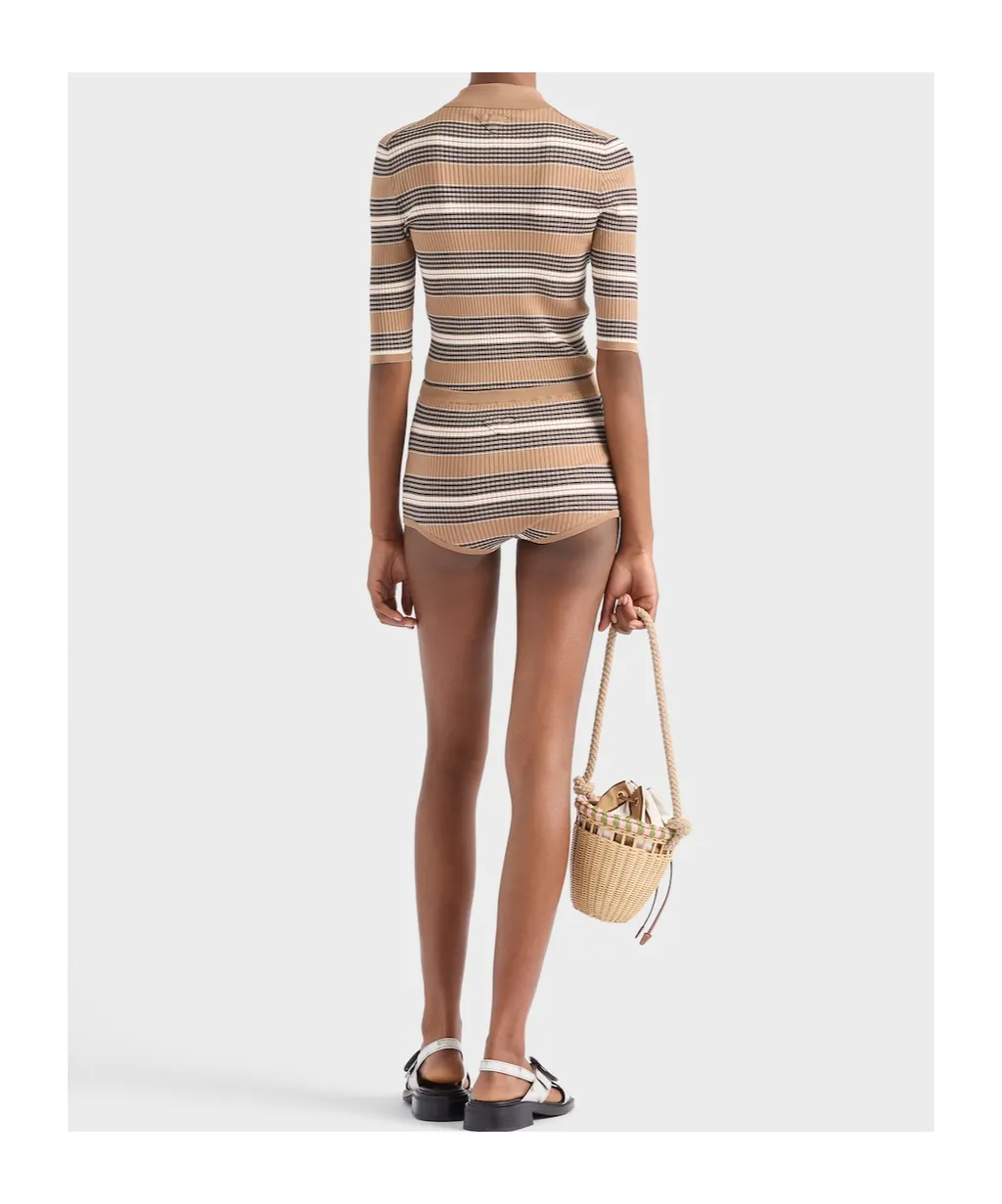 Striped Short-Sleeved Polo Shirt