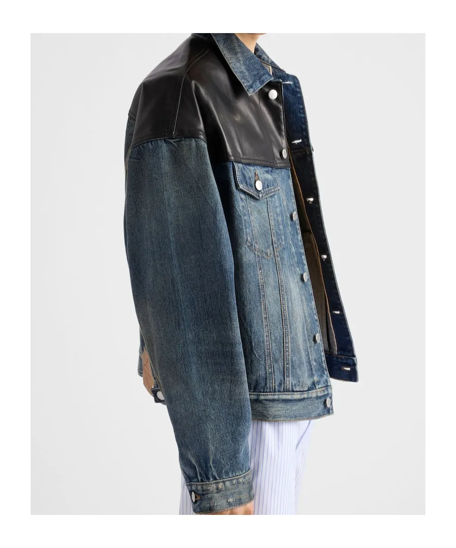 Denim And Leather Jacket