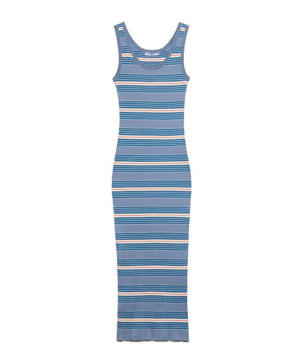 Sleeveless Striped Ribbed Dress