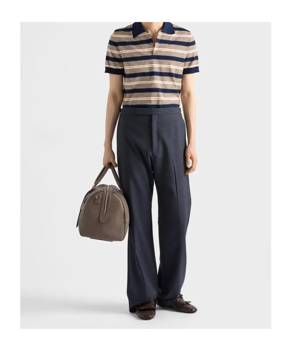 Striped Short-Sleeved Polo Shirt