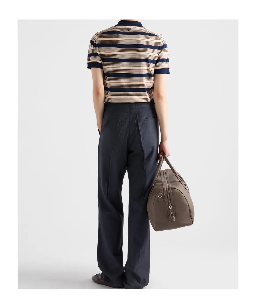 Striped Short-Sleeved Polo Shirt