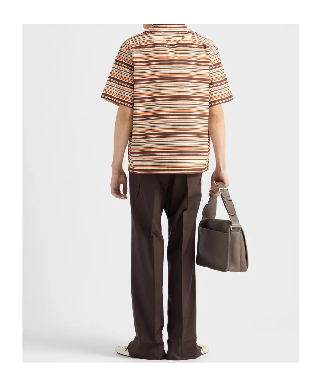 Striped Short Sleeved Bowling Shirt