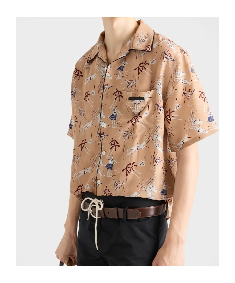 Pattern-Printed Short-Sleeved Shirt