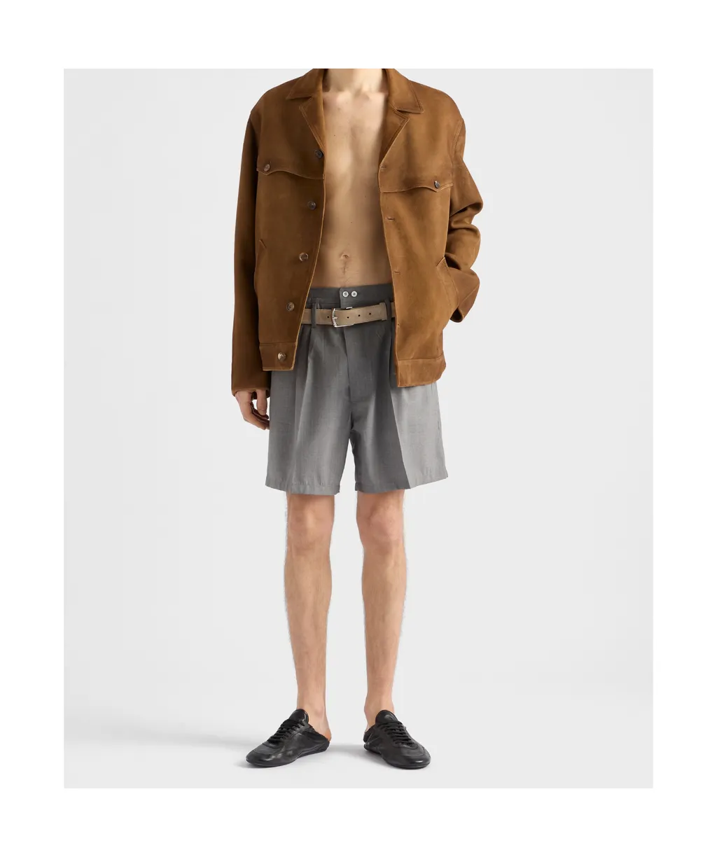 Pleated Bermuda Shorts